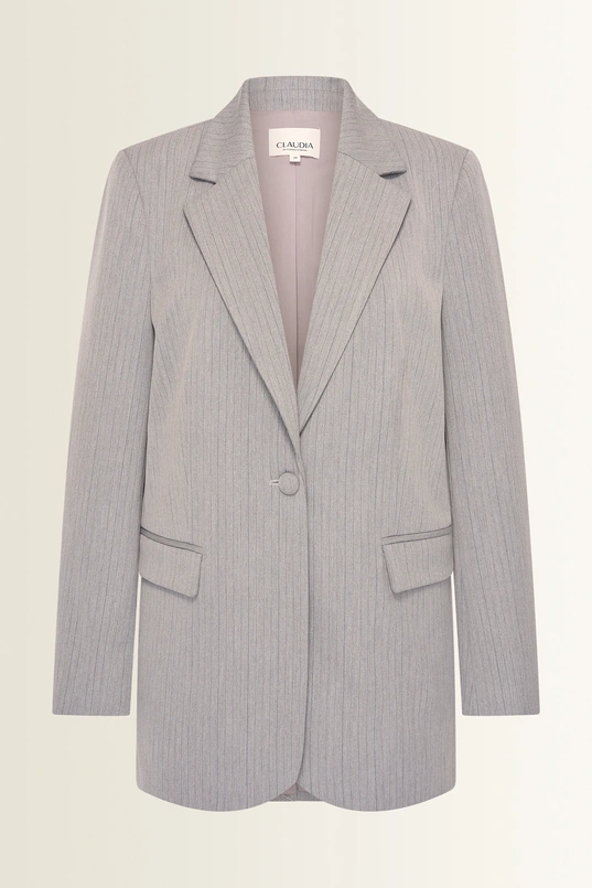 Lange blazer met krijtstreep