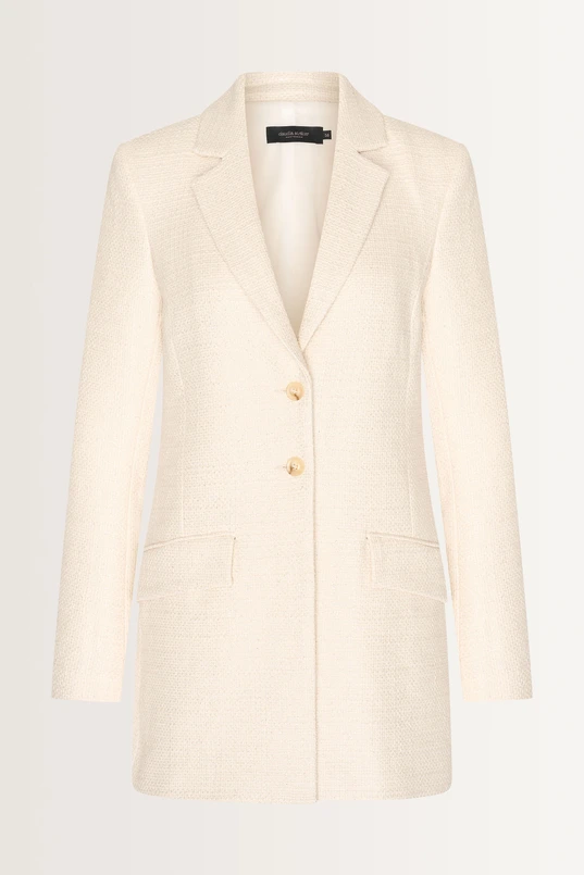 Lange blazer met subtiele textuur