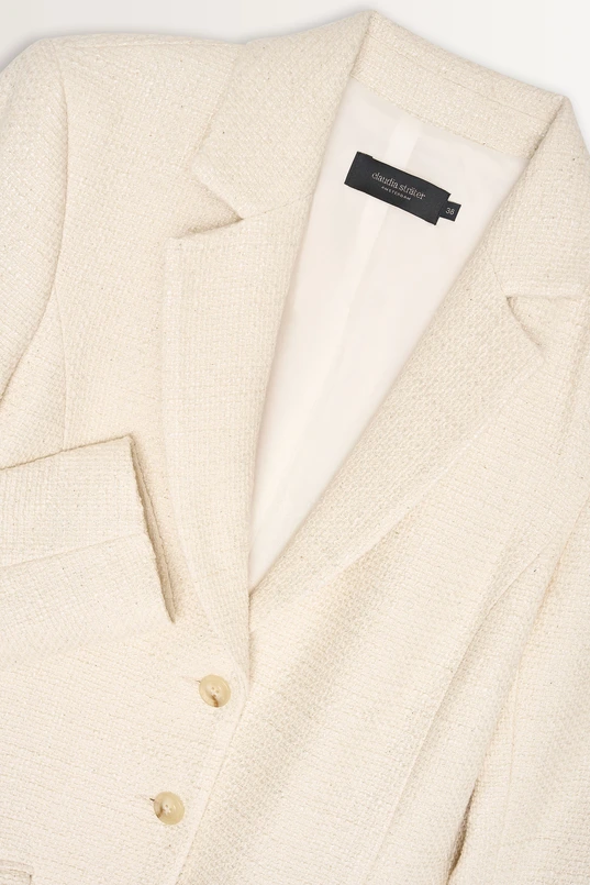 Lange blazer met subtiele textuur