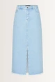 Lange denimrok rafelzoom
