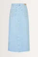 Lange denimrok rafelzoom