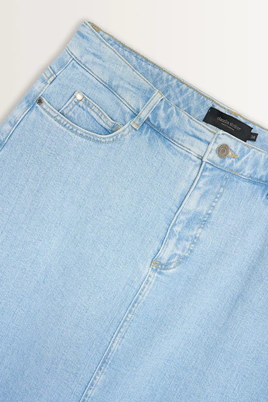 Lange denimrok rafelzoom