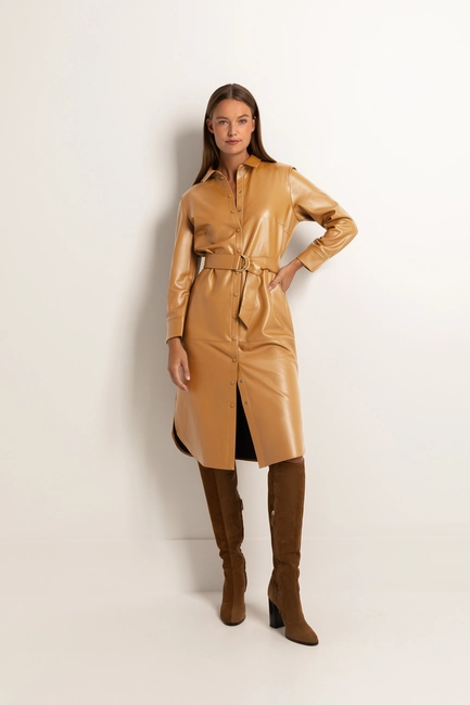 Leatherlook blousejurk