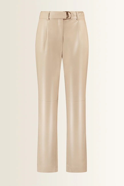 Leerlook broek met ceintuur