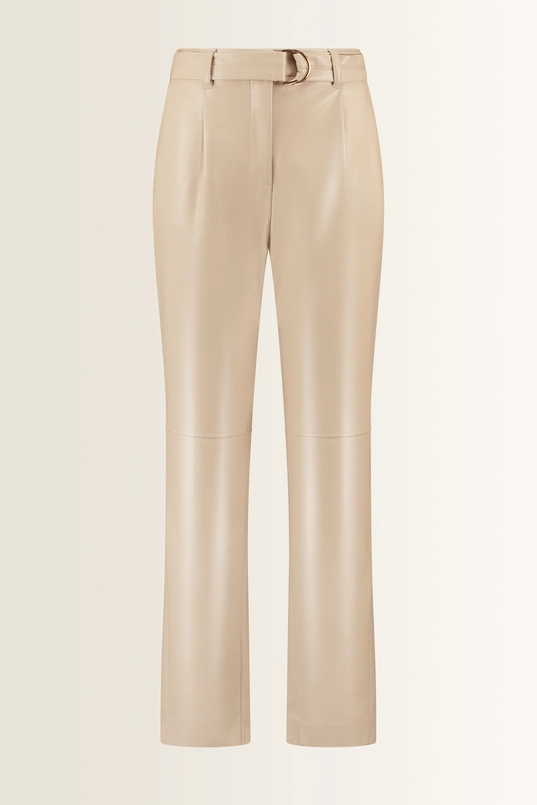 Leerlook broek met ceintuur