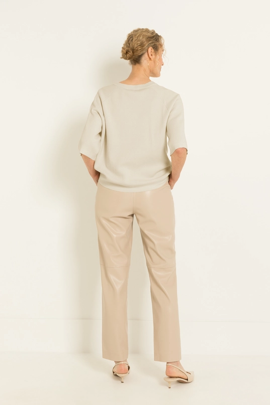 Leerlook broek met ceintuur