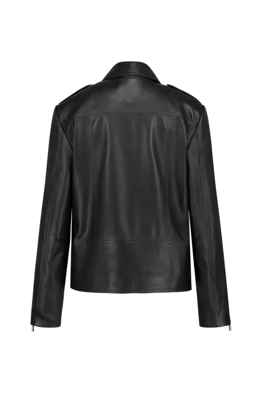 Leren bikerjack