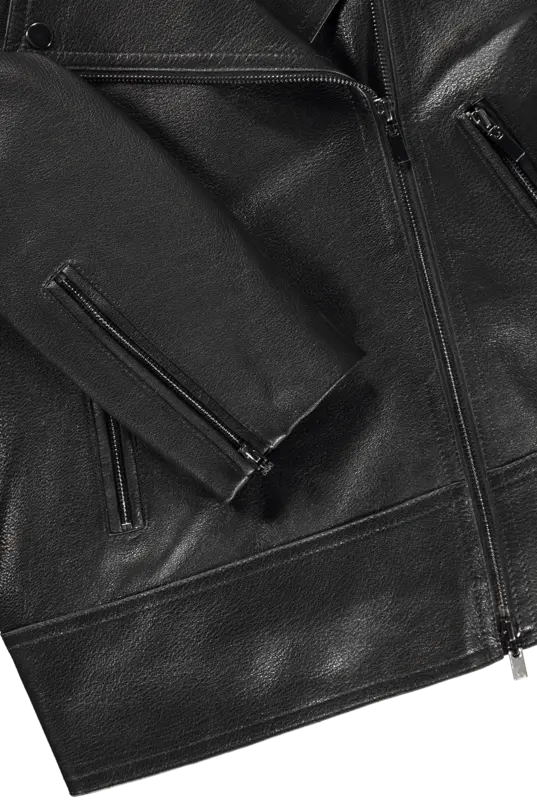 Leren bikerjack
