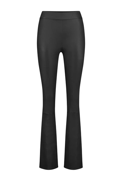 Leren flared pantalon