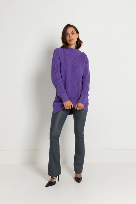 Leren flared pantalon