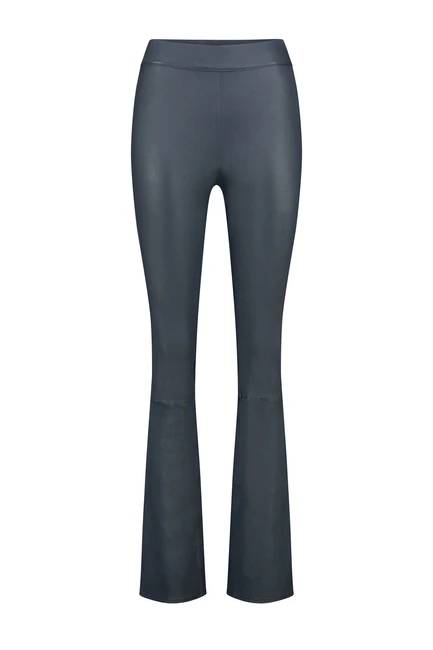 Leren flared pantalon