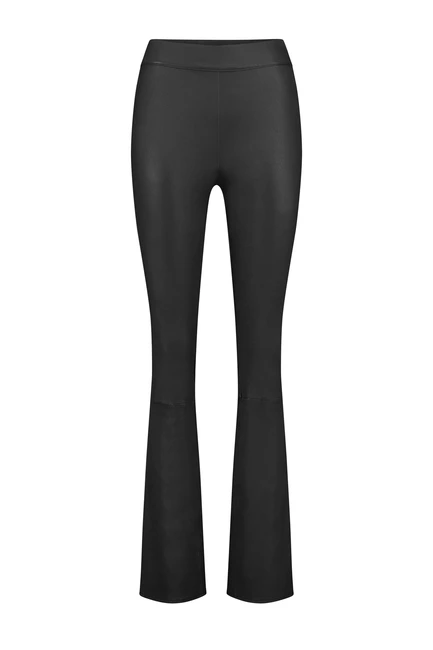 Leren flared pantalon