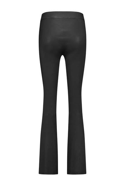 Leren flared pantalon