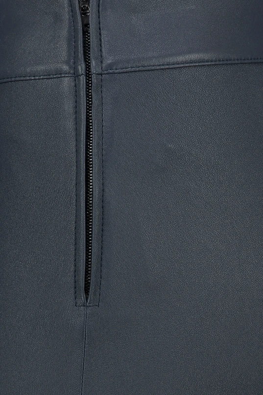 Leren flared pantalon