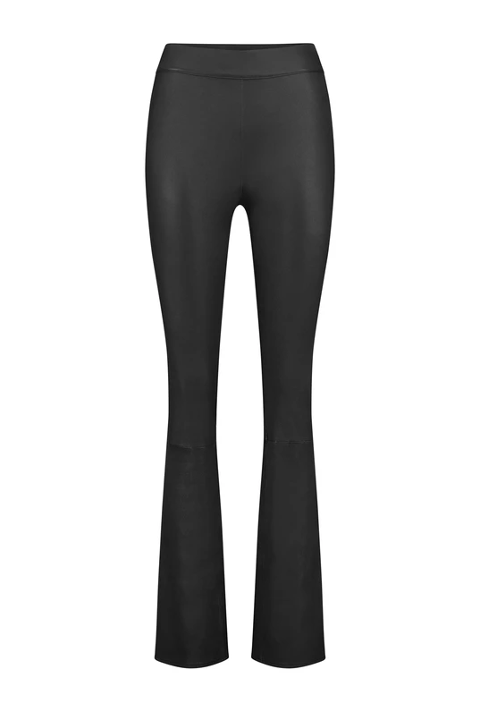 Leren flared pantalon