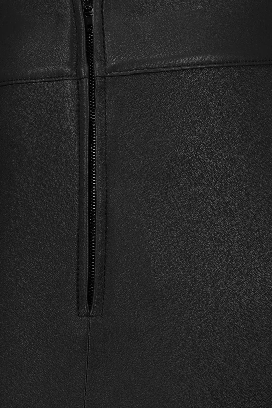 Leren flared pantalon