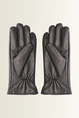 Leren handschoenen met elastische pols