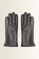 Leren handschoenen met elastische pols