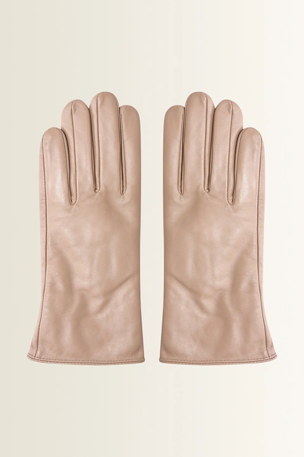 Leren handschoenen met elastische pols