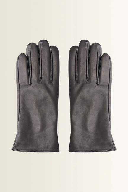 Leren handschoenen met elastische pols