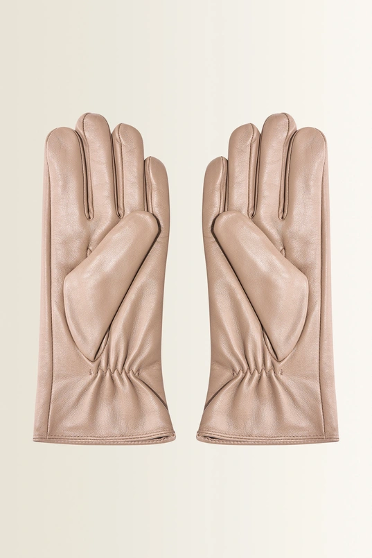 Leren handschoenen met elastische pols