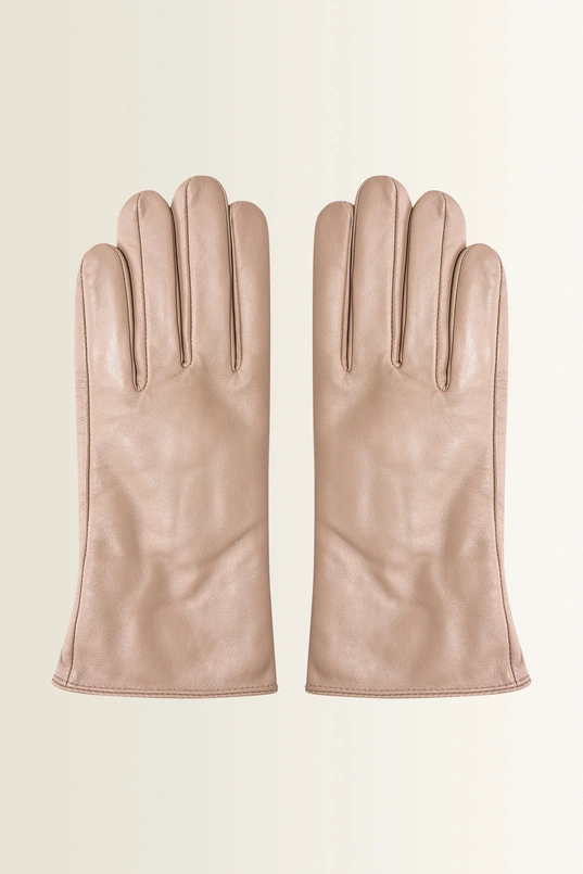 Leren handschoenen met elastische pols