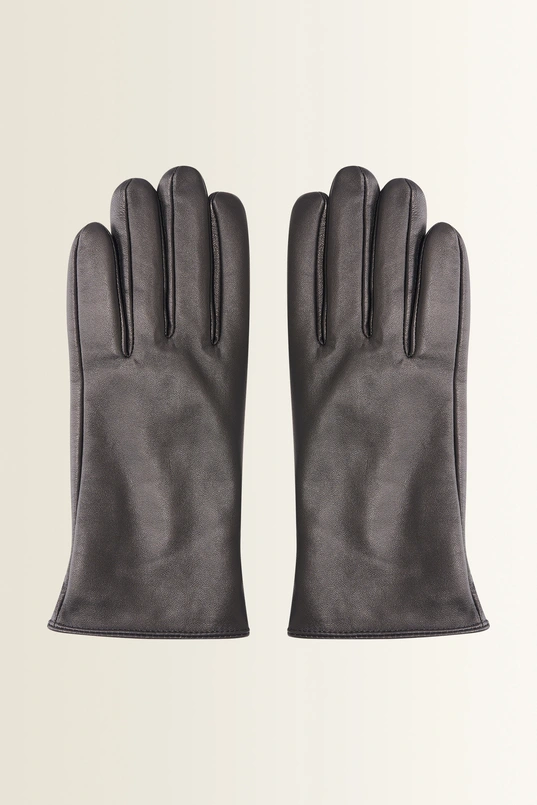 Leren handschoenen met elastische pols