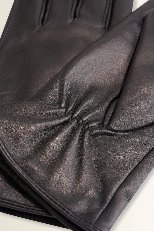 Leren handschoenen met elastische pols