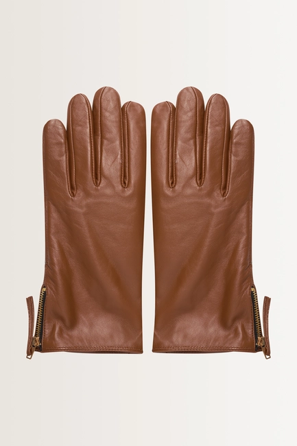 Leren handschoenen met rits