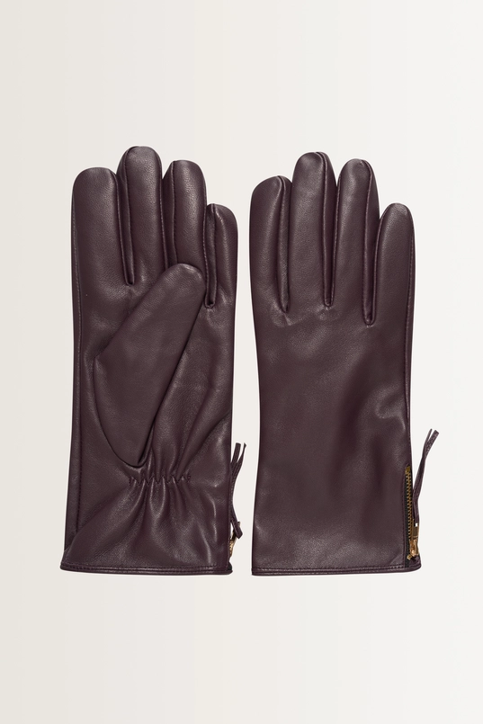Leren handschoenen met rits