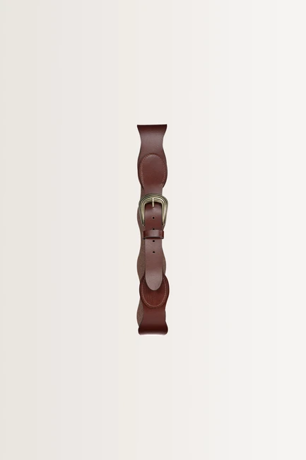 Leren riem met golvend patroon