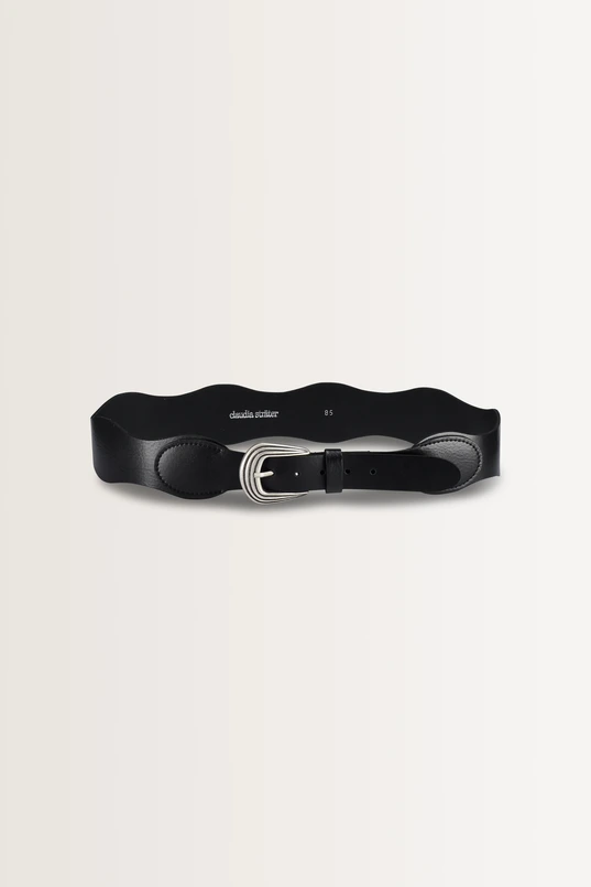 Leren riem met golvend patroon
