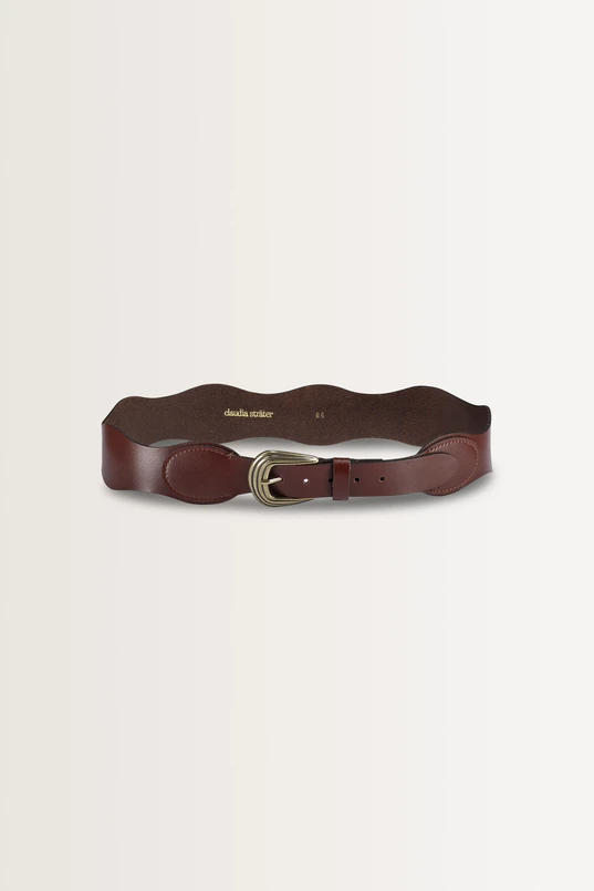 Leren riem met golvend patroon