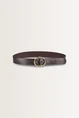 Leren riem met ovale gesp