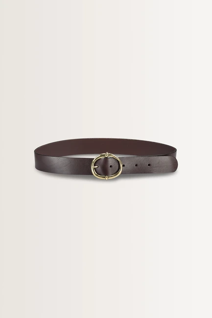 Leren riem met ovale gesp