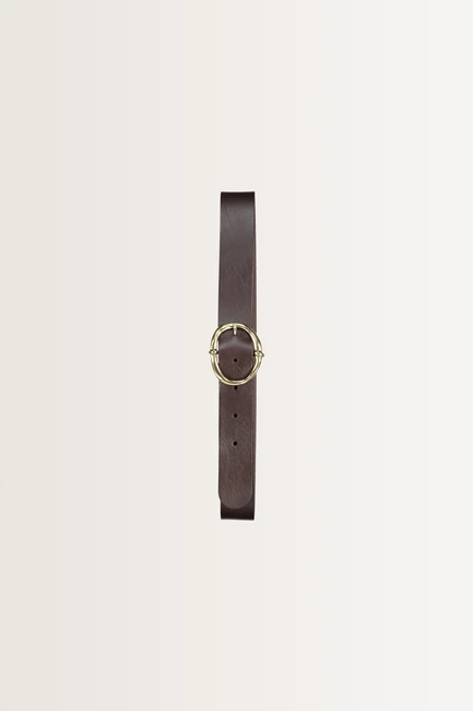 Leren riem met ovale gesp