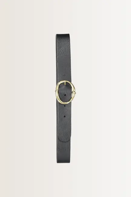 Leren riem met ovale gesp