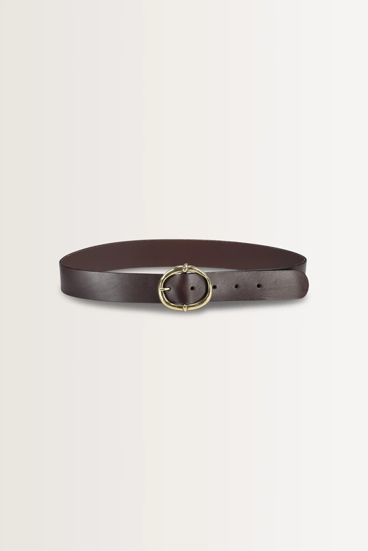 Leren riem met ovale gesp