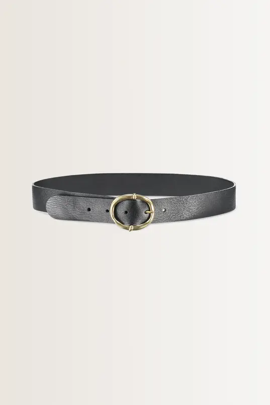 Leren riem met ovale gesp