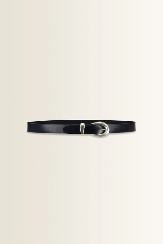 Leren riem met ovale gesp