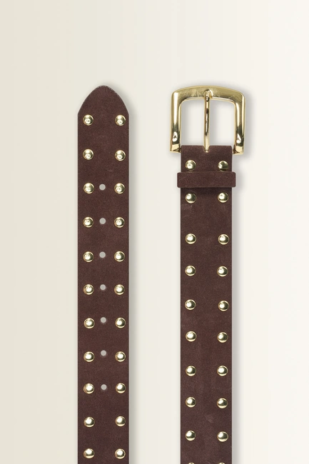 Leren riem met ronde studs