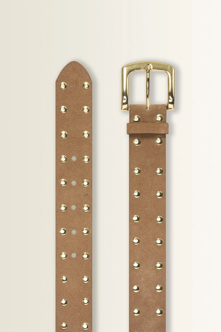 Leren riem met ronde studs