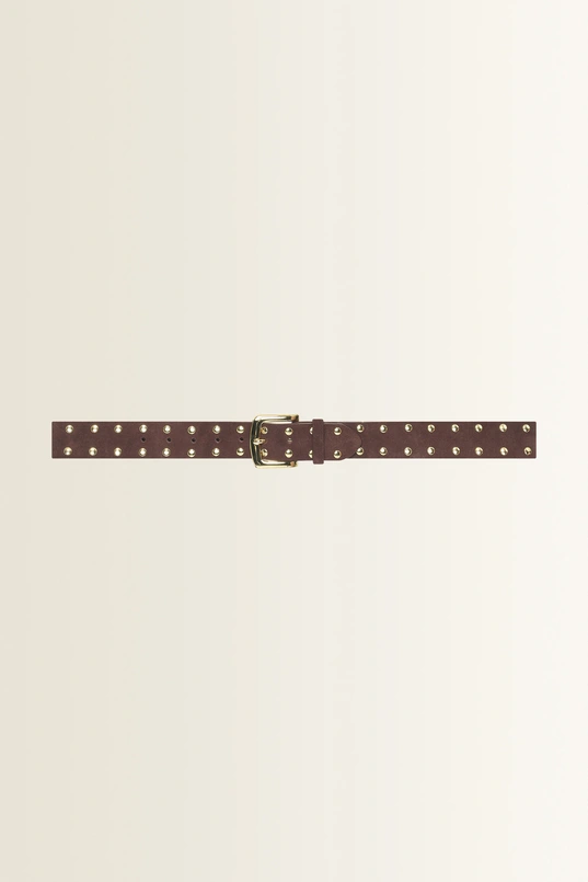 Leren riem met ronde studs