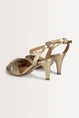 Leren sandalen met hak
