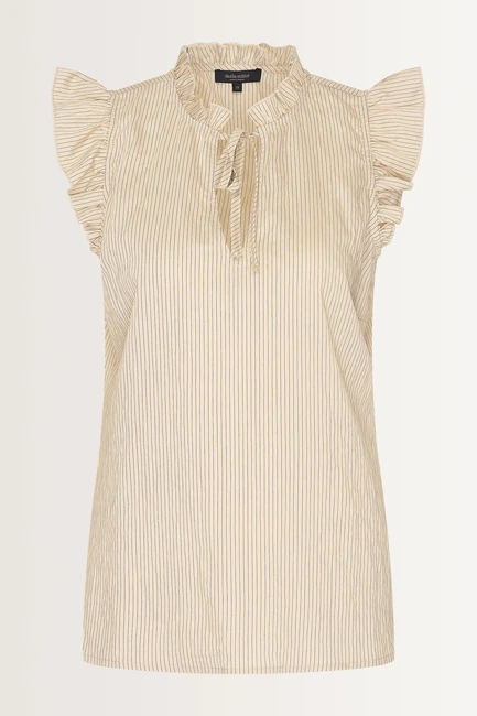 Licht getailleerde blouse met rucherand