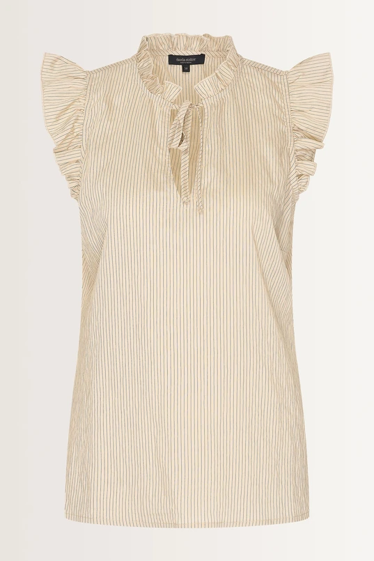 Licht getailleerde blouse met rucherand