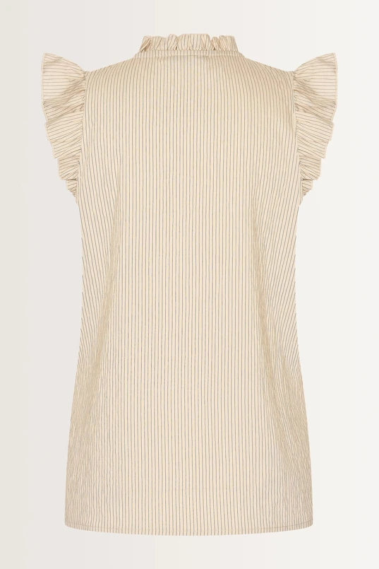 Licht getailleerde blouse met rucherand