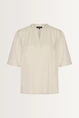 Licht glanzende blouse met V-hals