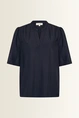 Licht glanzende blouse met V-hals