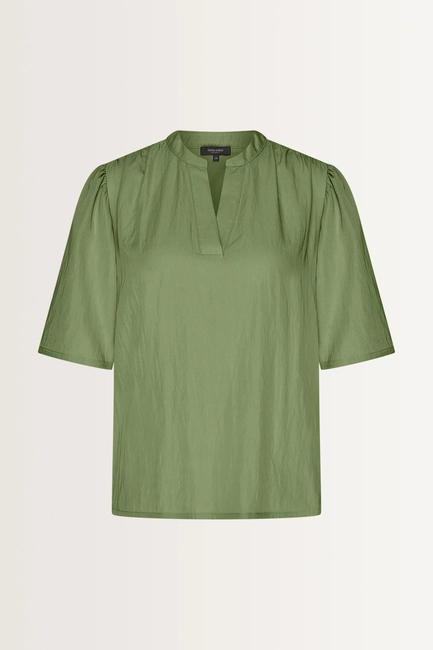 Licht glanzende blouse met V-hals